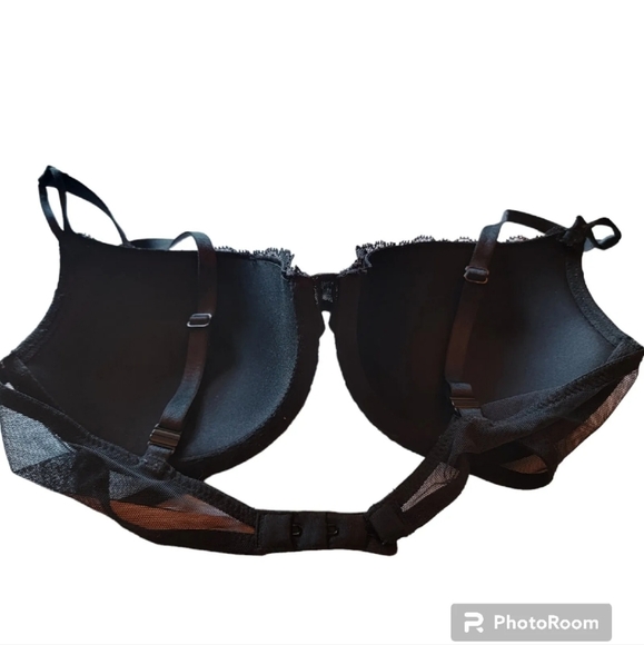 Victoria's Secret Lined Demi Lace Floral Black Size 32D Padded Adjustable Straps - Picture 4 of 10